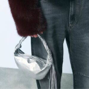 ZARA METALLIC FRINGED BAG